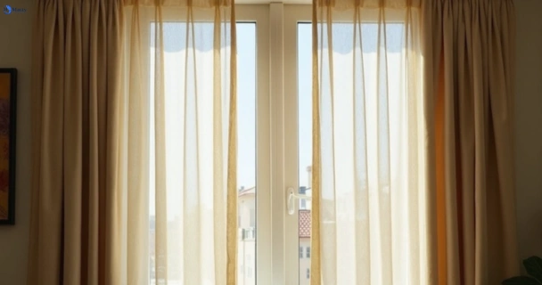 Dusty and dull curtains in north-ryde-nsw before steam cleaning